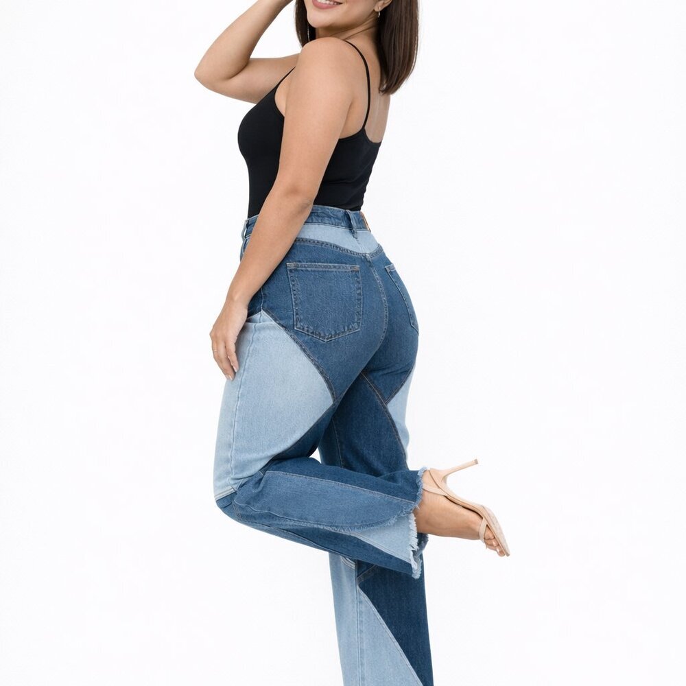"Sculpt & Flare" Patchwork Jeans - Picture 4 of 14